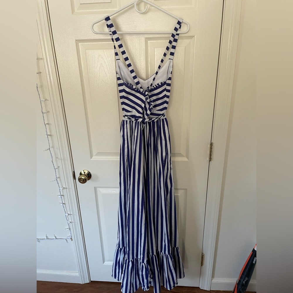J. Crew Blue and White Striped Maxi Dress - Picture 3 of 14